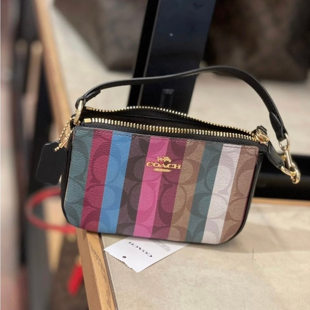 NWT Coach Nolita 15 In Signature Canvas With Stripe Print C6021 Multi - Picture 3 of 11